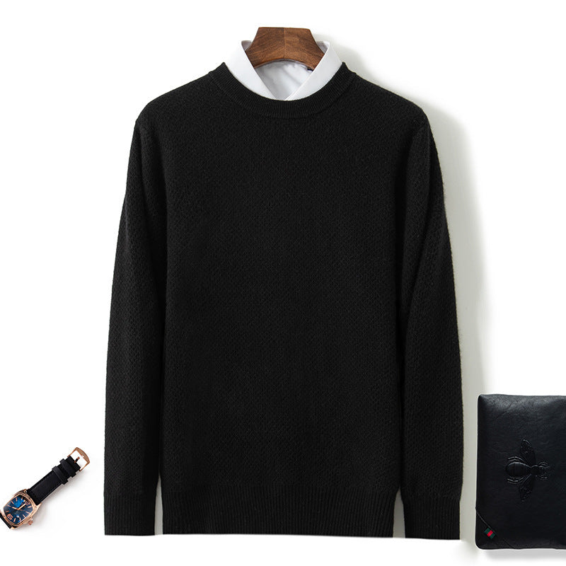 Men's Cashmere Sweater With Loose Fit Underneath The Pullover