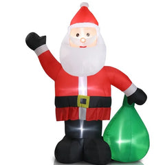 6 FT Lighted Christmas Inflatable Decoration, Inflatable Santa Claus With Large Gift Bag, Funny Blow Up Yard Decorations With Built-in LED Lights For Holiday Party Front Yard Lawn Garden Decor