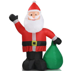 6 FT Lighted Christmas Inflatable Decoration, Inflatable Santa Claus With Large Gift Bag, Funny Blow Up Yard Decorations With Built-in LED Lights For Holiday Party Front Yard Lawn Garden Decor