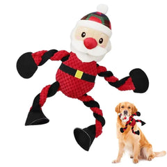 Interactive Christmas Dog Toys Squeaky Plush Holiday Dog Toys Dog Toys For Aggressive Chewers Plush Puppy Chew Toys Interactive